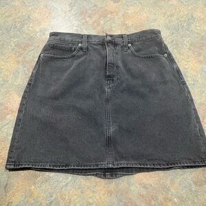 Madewell Black Denim Mini Skirt Women’s Size 29 A-Line Washed Classic